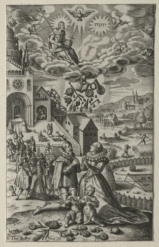 Prayer by Johann Theodor de Bry, print, 1580-1623