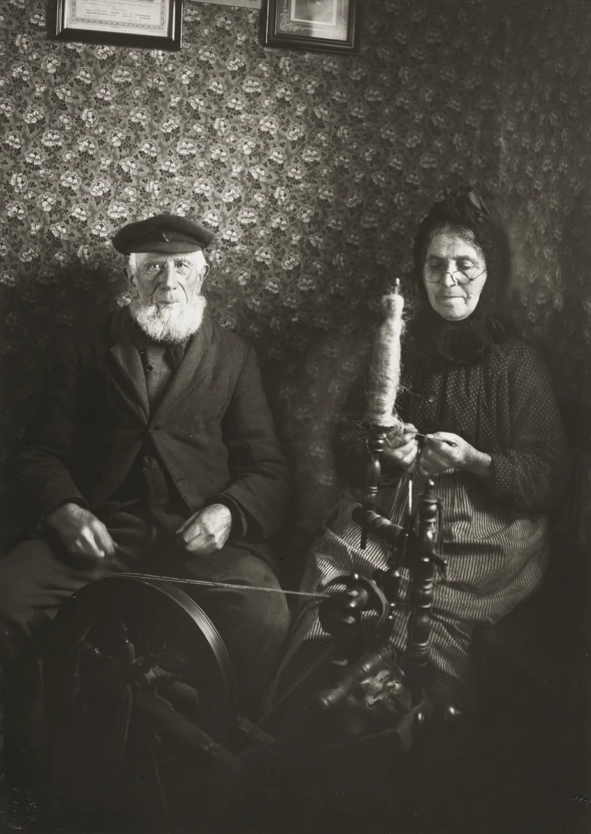 Farm Couple Spinning by August Sander, photograph, 1925
