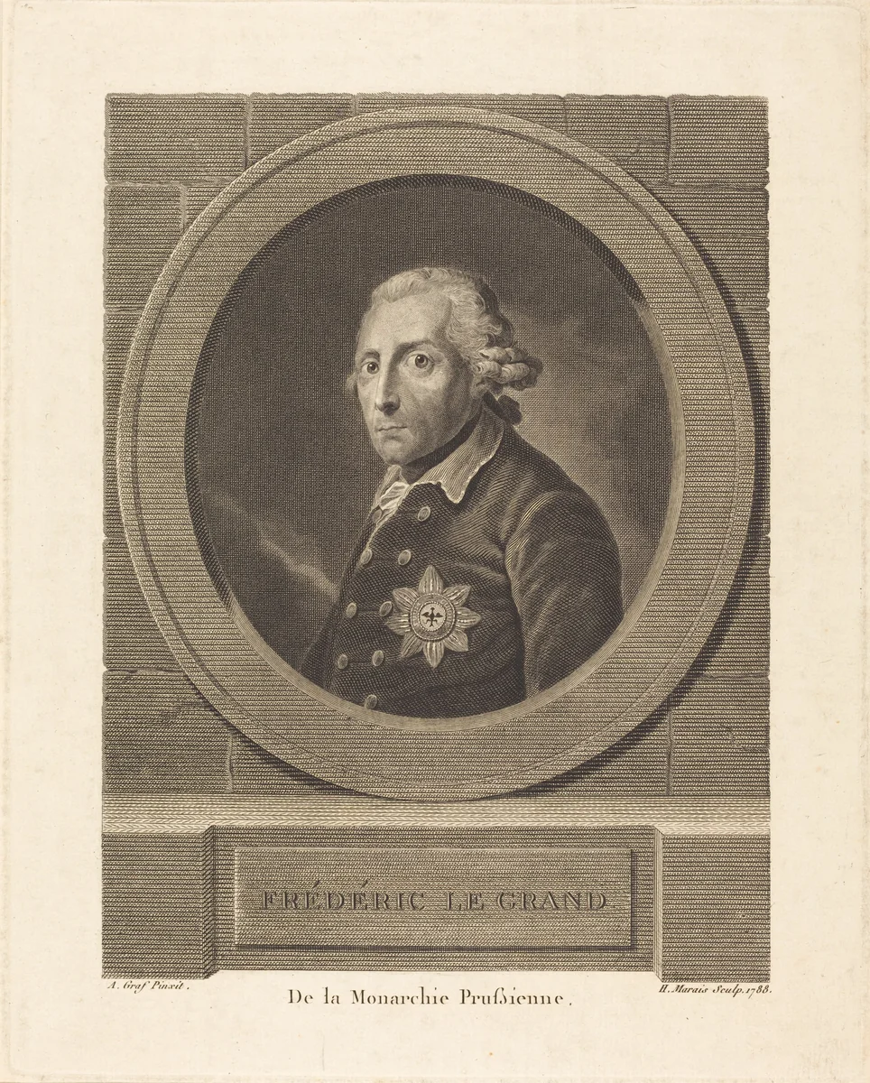 Frederick the Great, King of Prussia by Henri Marais
Anton Graff, print, 1788