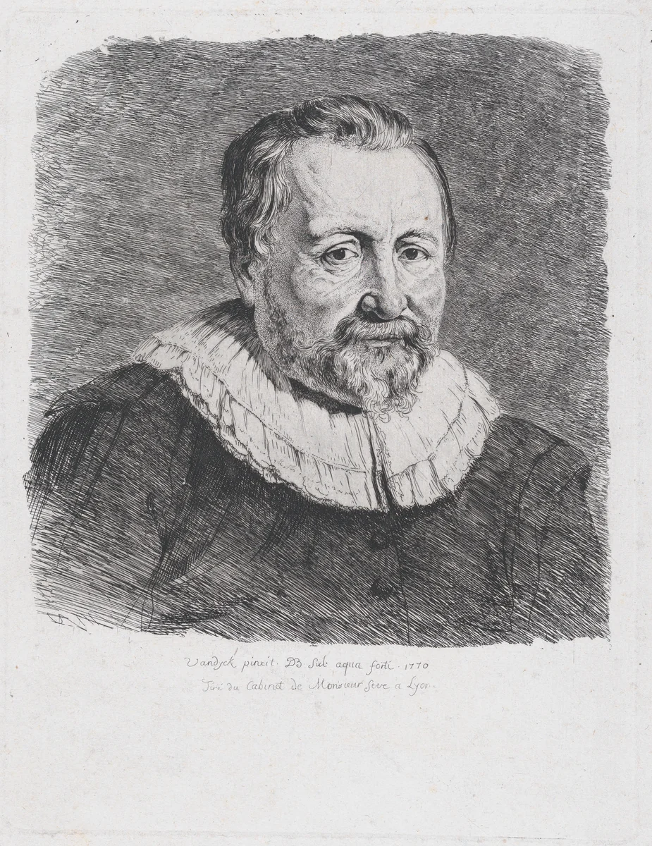 Portrait, after Van Dyck by Jean Jacques de Boissieu, print, 1770