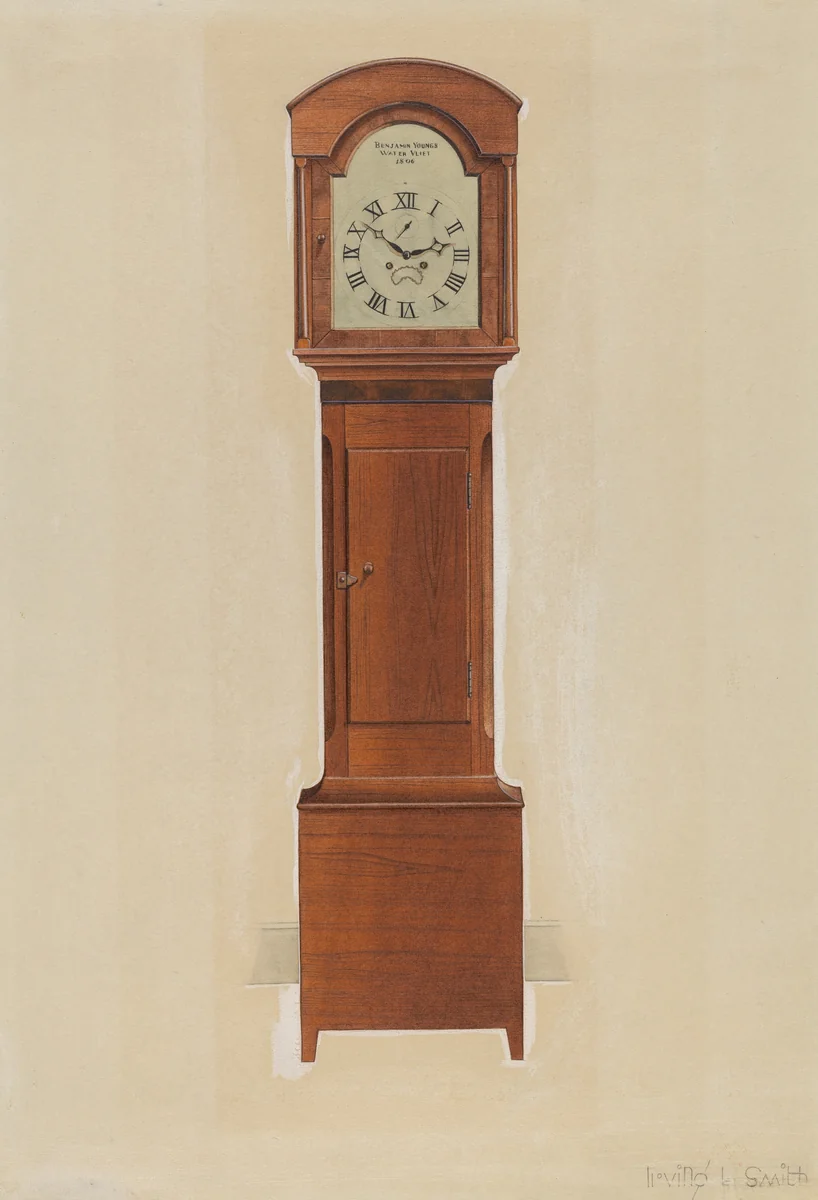 Shaker Tall Clock by Irving I. Smith, index of american design, 1937