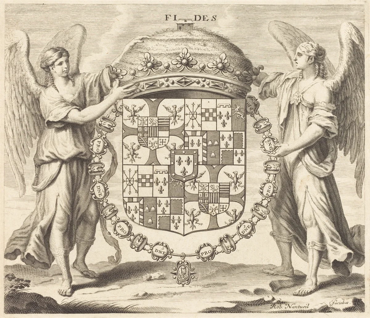 Arms of Charles II, Duc de Mantoue by Robert Nanteuil, print, 1623-1678