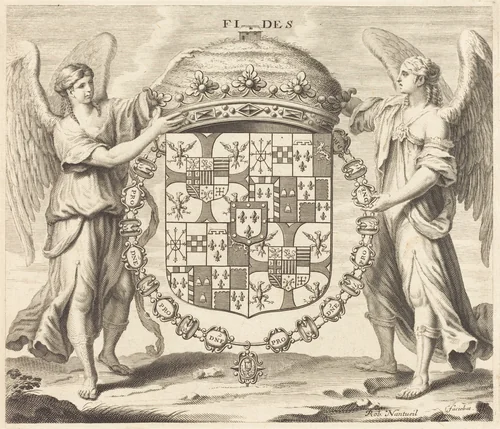 Arms of Charles II, Duc de Mantoue by Robert Nanteuil, print, 1623-1678