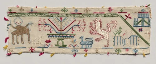 Fragment from an Embroidered Border by Unknown, textile, 1500-1599
