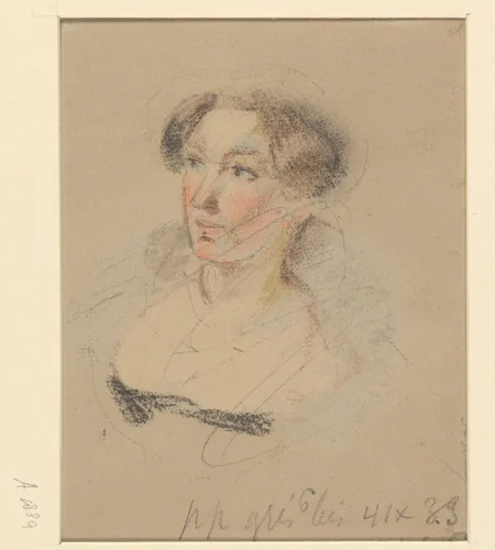 Schets van een damesportret by Jacob Joseph Eeckhout, drawing, 1803-1861