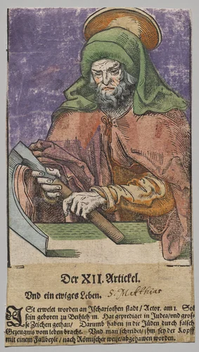 Matthias from Christ, the Apostles, and Saint Paul by Lucas Cranach, print, 1563-1564