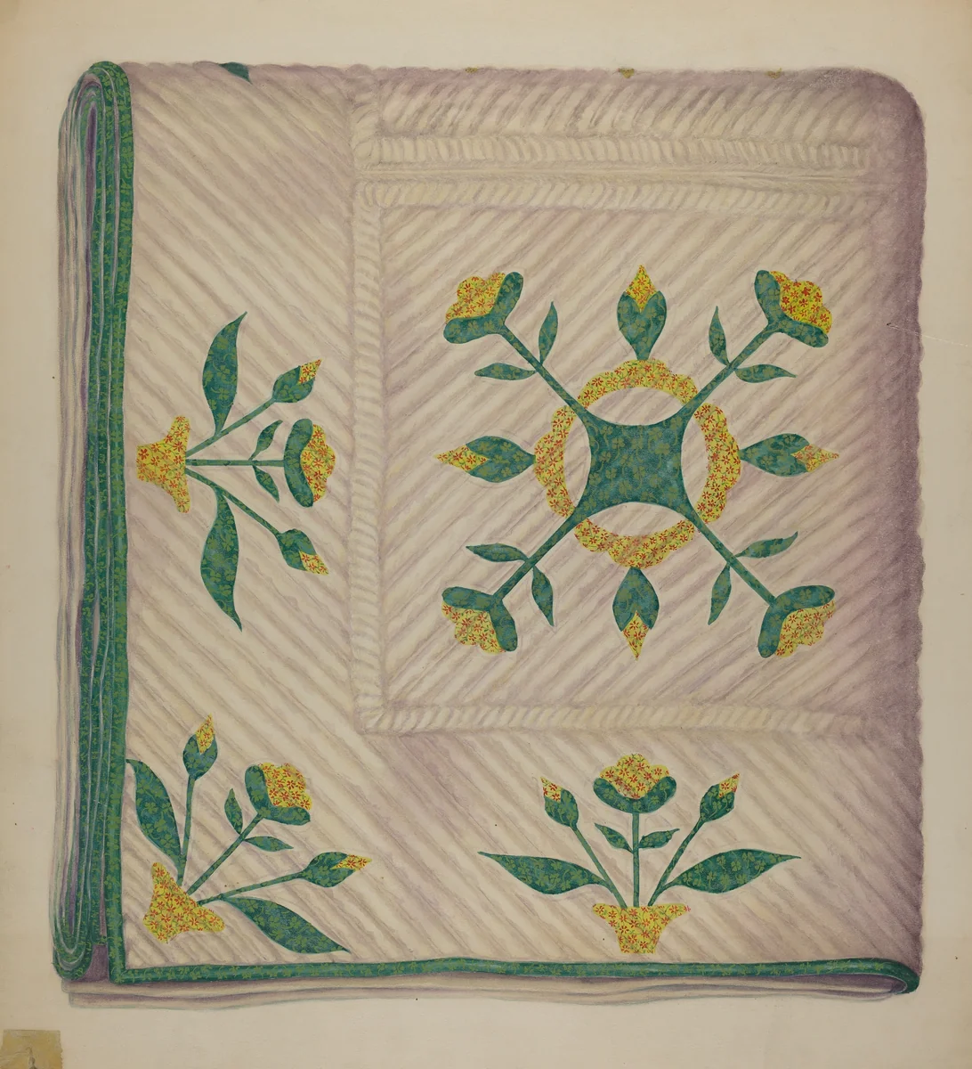 Quilt by Eva Wilson, index of american design, 1937