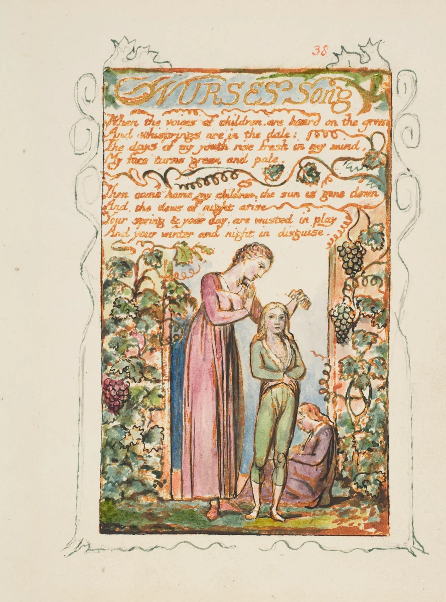Songs of Experience: Nurses Song by William Blake, print, 1794-1825