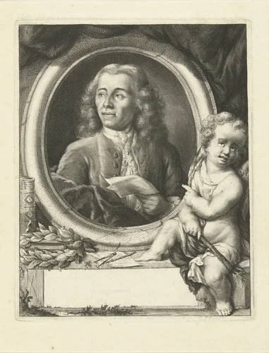 Portret van Abraham de Haen by Christian Friedrich Fritzsch, print, 1745-1800