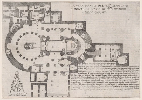 Plate 18, from "Trattato delle Piante & Immagini de Sacri Edifizi di Terra Santa" (Treatise of the Plans & Images of the Sacred Buildings of the Holy Land) by Jacques Callot, print, 1620