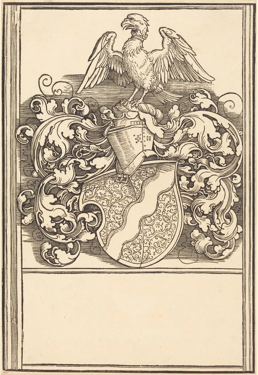 Coat of Arms of Michael Behaim by Albrecht Dürer, print, 1520