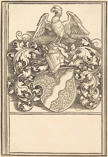Coat of Arms of Michael Behaim by Albrecht Dürer, print, 1520