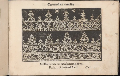 Corona delle Nobile et Virtuose Donne, Libro Terzo, page 13 (recto) by Cesare Vecellio, book, 1620