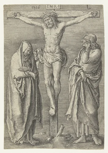 Christus aan het kruis by Unknown, print, 1516