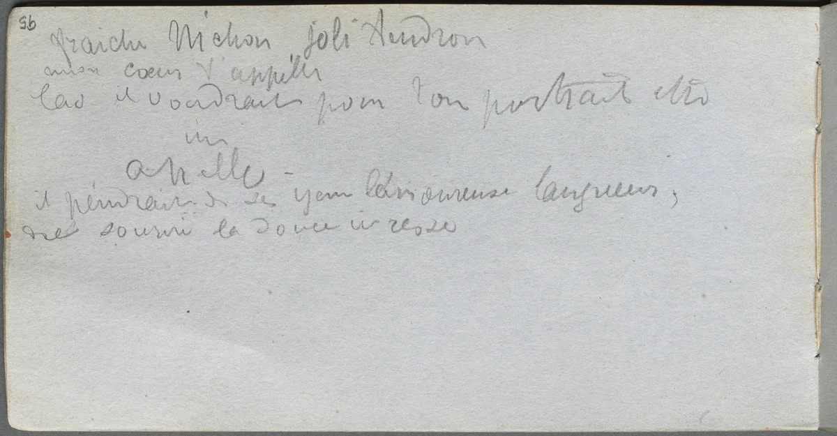 Sketchbook, page 95: Notes by Ernest Meissonier, book, 1860-1869