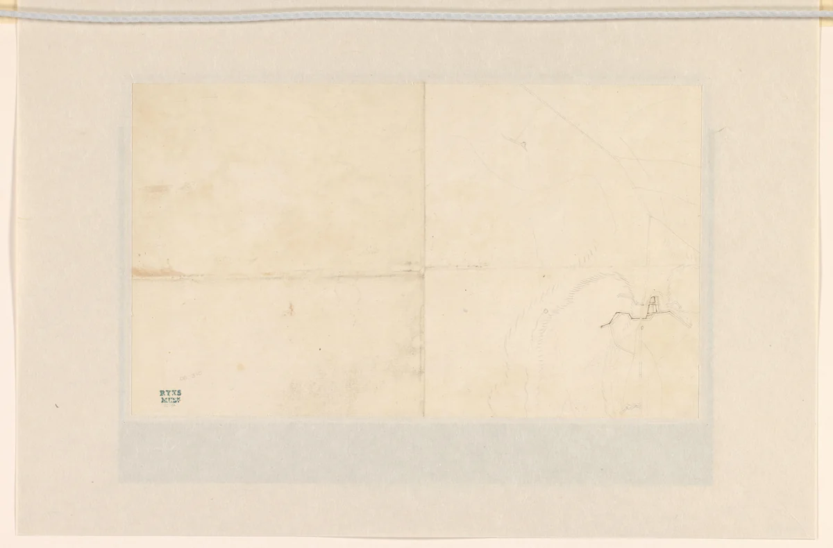 Schets van een plattegrond of topografische kaart by anonymous, drawing, 1600-1699