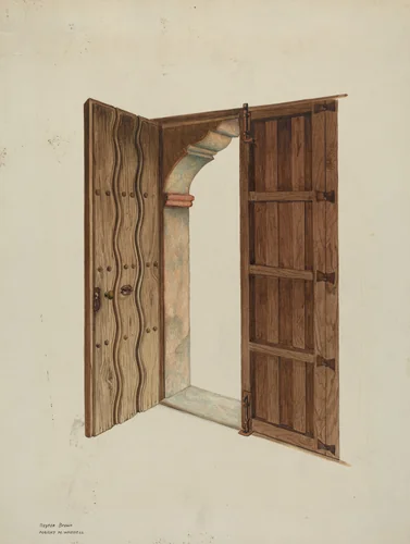 Mission Church Doors and Doorway by Dayton Brown
Harry Mann Waddell, index of american design, 1940