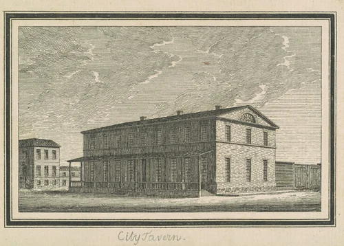 Esperanza, City Tavern by Charles B. J. Févret de Saint-Mémin, print, 1795