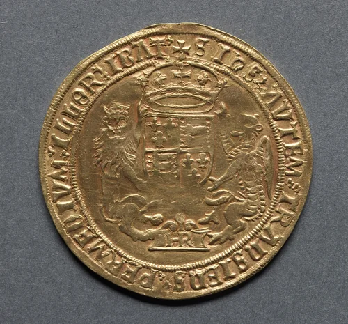 Sovereign (reverse) by Unknown, metalwork, 1544-1547