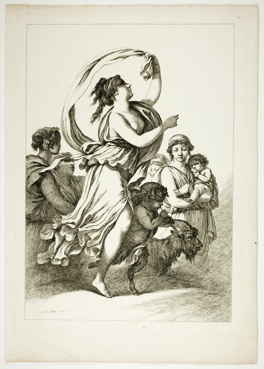 Plate 24 of 38 from Oeuvres de J. B. Huet by Jean Baptiste Huet, print, 1796-1799