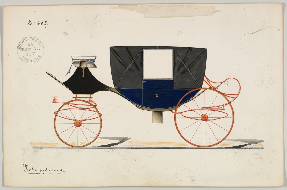 Landau #683 by Brewster & Co., drawing, 1850-1870