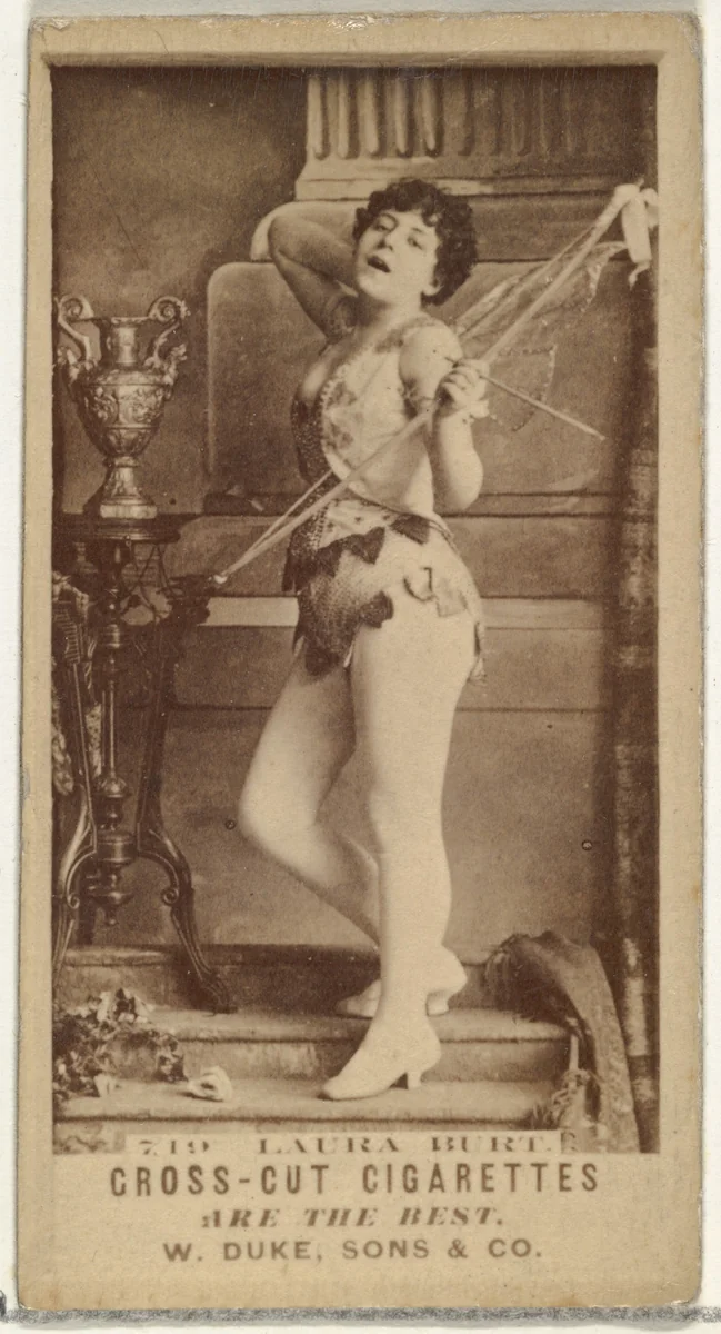Card Number 719, Laura Burt, from the Actors and Actresses series (N145-3) issued by Duke Sons & Co. to promote Cross Cut Cigarettes by W. Duke, Sons & Co., photograph, 1880-1889