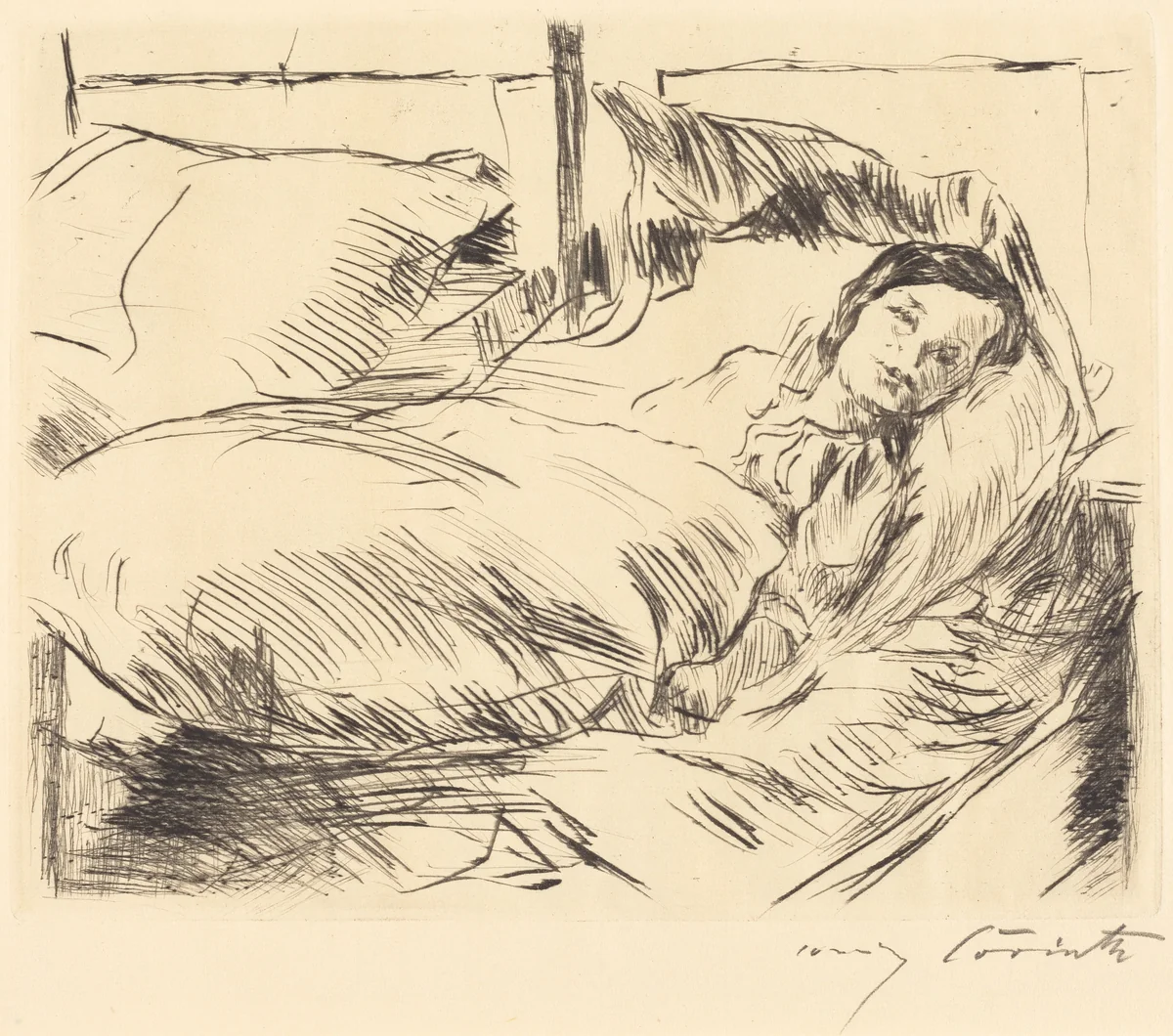 Das Kranke Kind (The Sick Child) by Lovis Corinth, print, 1918
