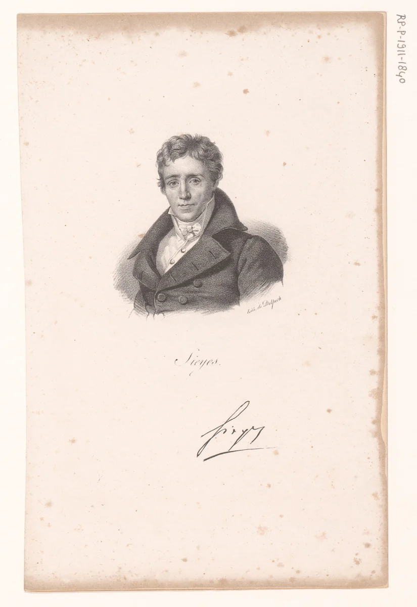 Portret van Emmanuel-Joseph Sieyès by anonymous, print, 1818-1842