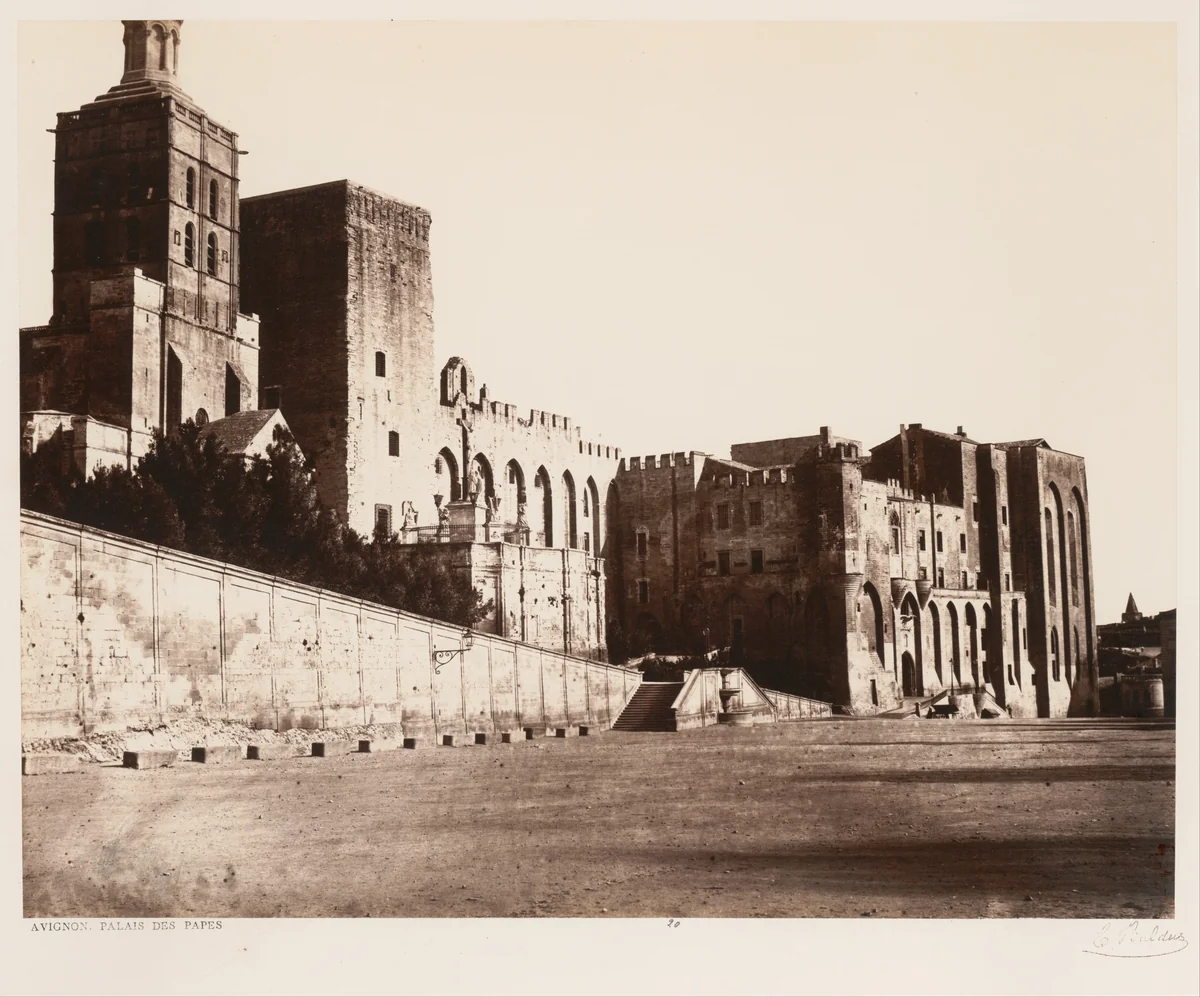 Avignon, Palais des Papes by Edouard Baldus, photograph, 1859-1861