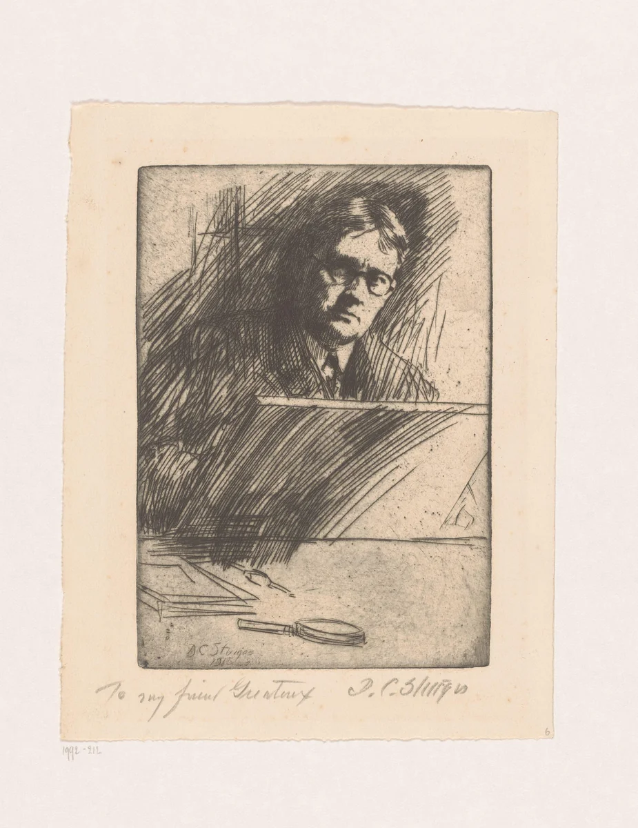 Zelfportret van Dwight Case Sturges by Dwight Case Sturges, print, 1915