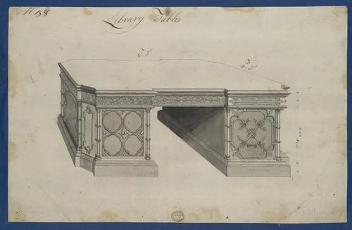 Library Table, from Chippendale Drawings, Vol. II by Thomas Chippendale, drawing, 1753