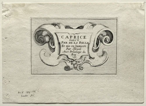Caprices: Title Page by Stefano della Bella, print, 1637-1647