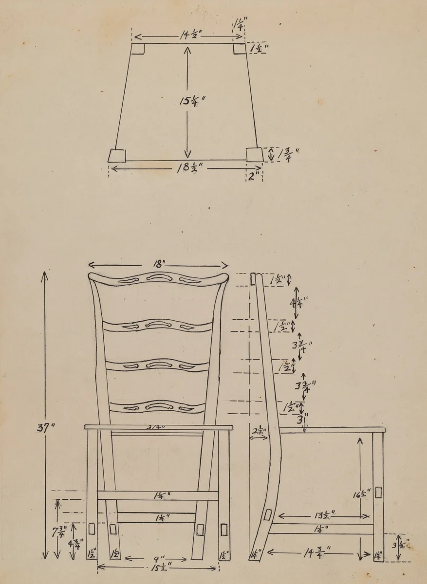 Side Chair by Hans Westendorff, index of american design, 1936