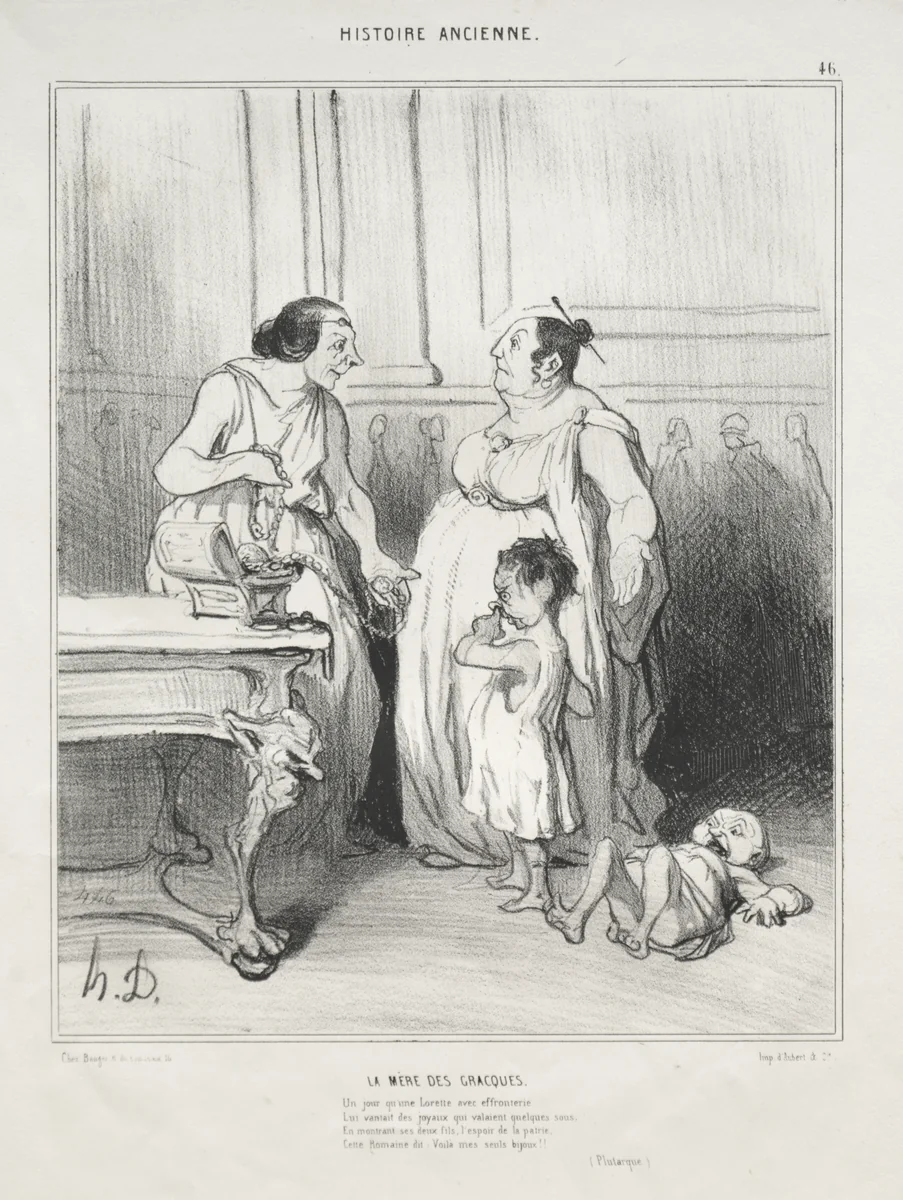 The Mother of the Gracchi by Honoré Daumier, print, 1842