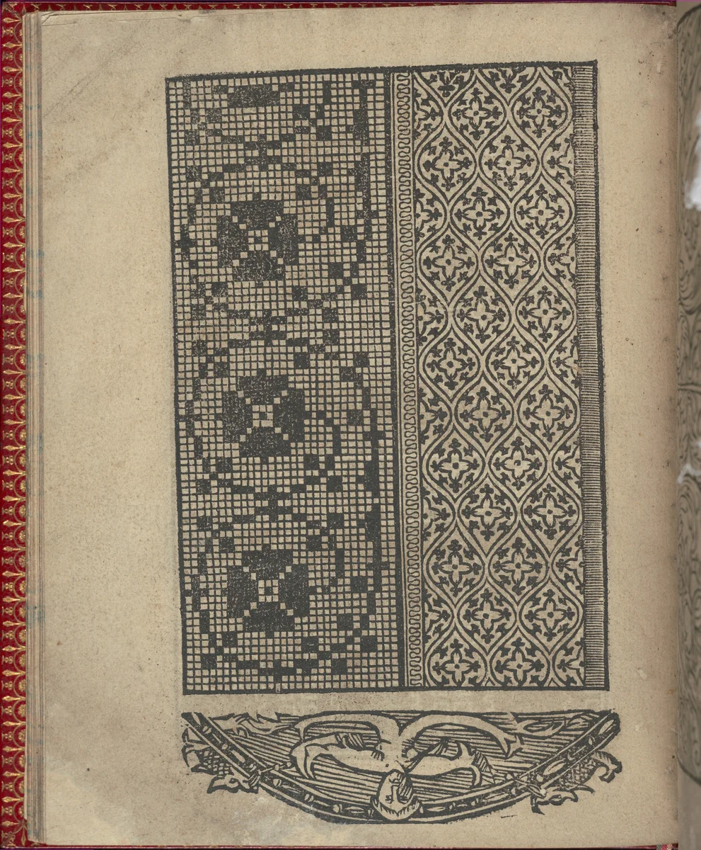 Ce est ung tractat de la noble art de leguille ascavoir ouvraiges de spaigne... page 12 (recto) by Willem Vosterman, book, 1527-1540