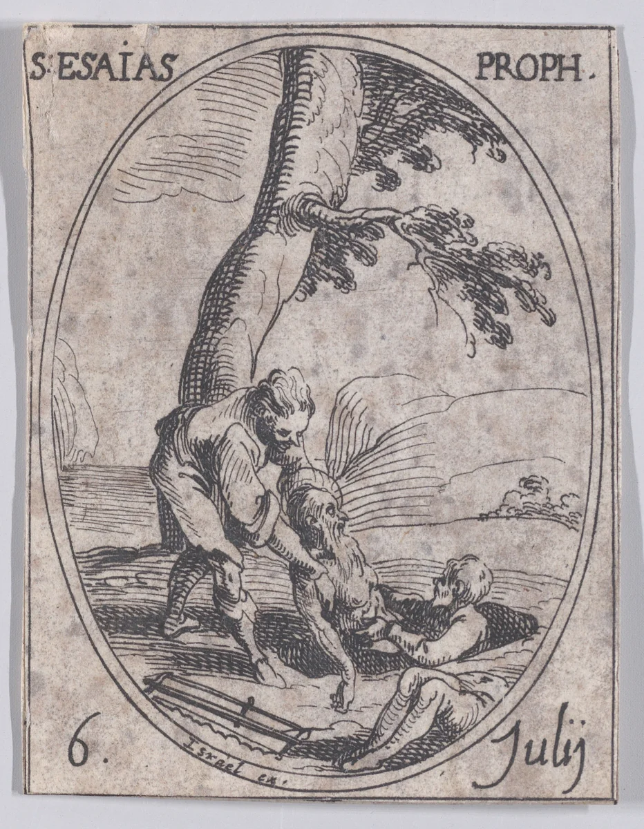 S. Esaü, prophète (St. Isaiah, Prophet), July 6th, from "Les Images De Tous Les Saincts et Saintes de L'Année" (Images of All of the Saints and Religious Events of the Year) by Jacques Callot, print, 1636
