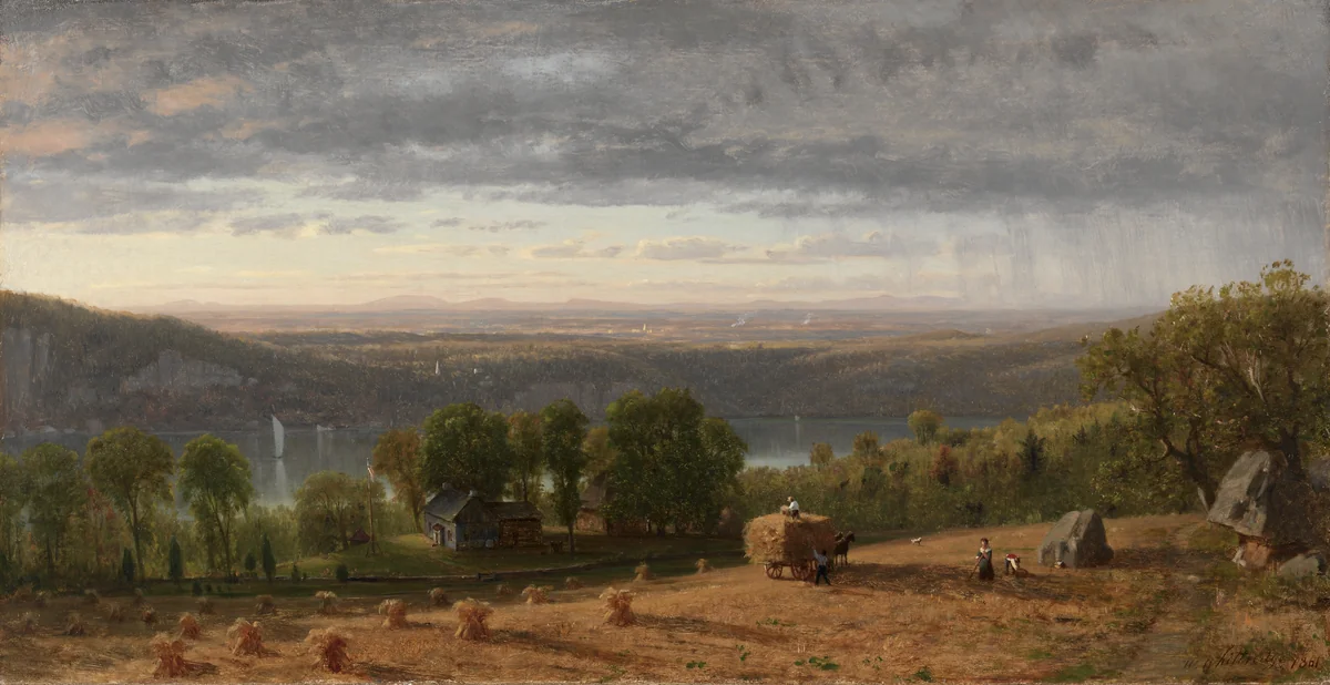 Landscape with Haywain by Worthington Whittredge, painting, 1861