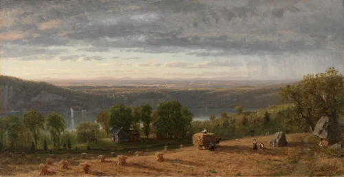 Landscape with Haywain by Worthington Whittredge, painting, 1861