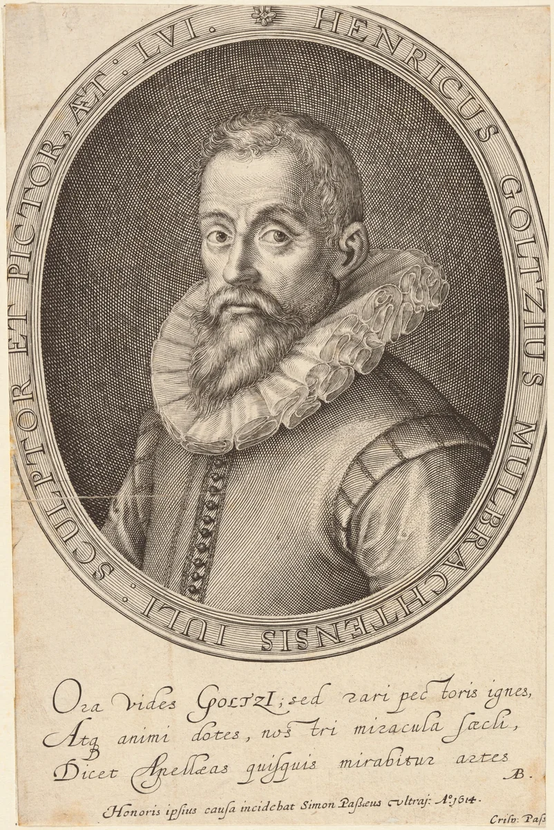 Hendrik Goltzius by Simon van de Passe, print, 1614