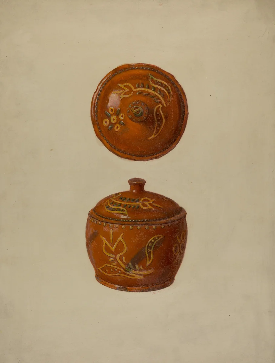 Pa. German Jar with Cover by Max Soltmann, index of american design, 1937