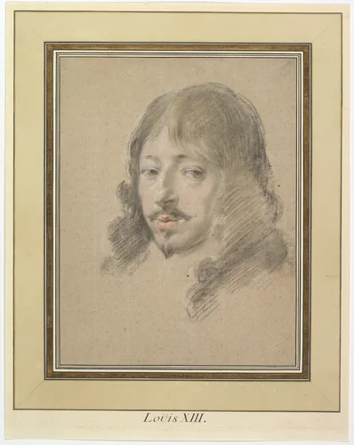Portrait of Louis XIII by Simon Vouet, drawing, 1632-1635