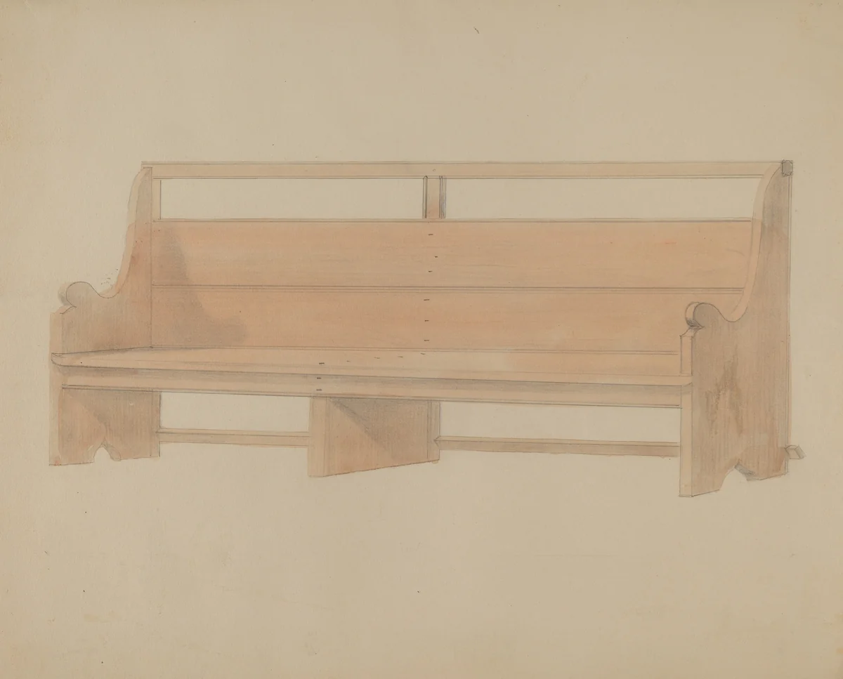Meeting House Pew by Donald Streeter, index of american design, 1936