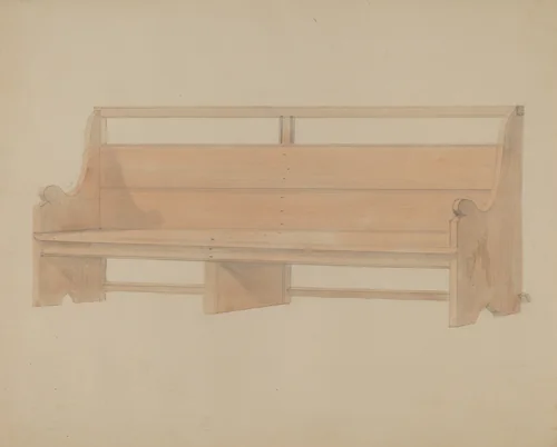 Meeting House Pew by Donald Streeter, index of american design, 1936