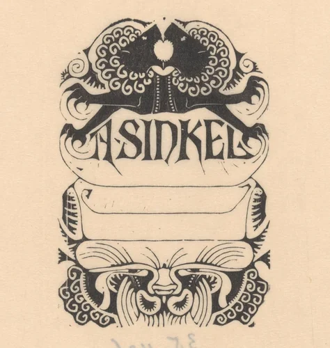 Etiket van A. Sinkel by Mathieu Lauweriks, print, 1874-1932