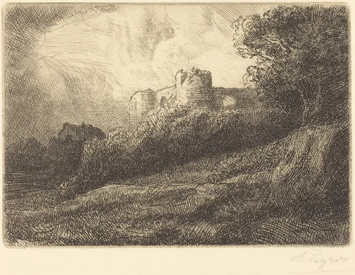 Landscape (Paysage) by Alphonse Legros, print, 1837-1911