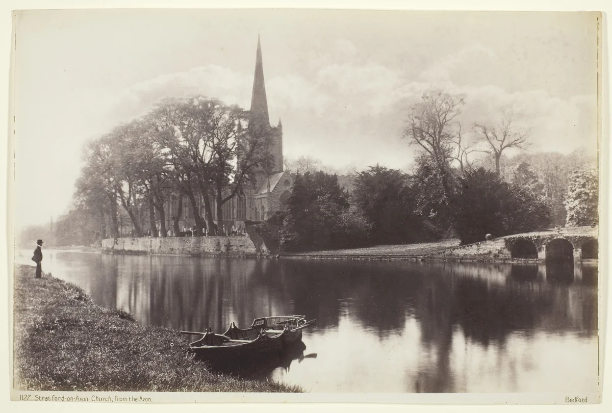 Stratford-on-Avon, Church from the Avon by Francis Bedford, photograph, 1860-1894