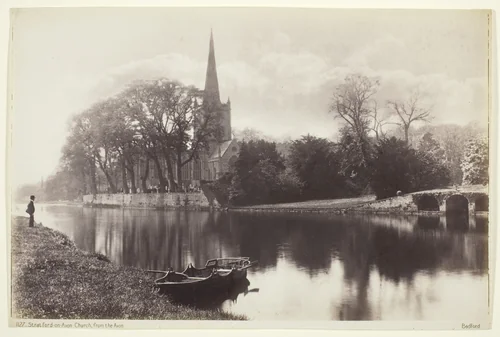 Stratford-on-Avon, Church from the Avon by Francis Bedford, photograph, 1860-1894