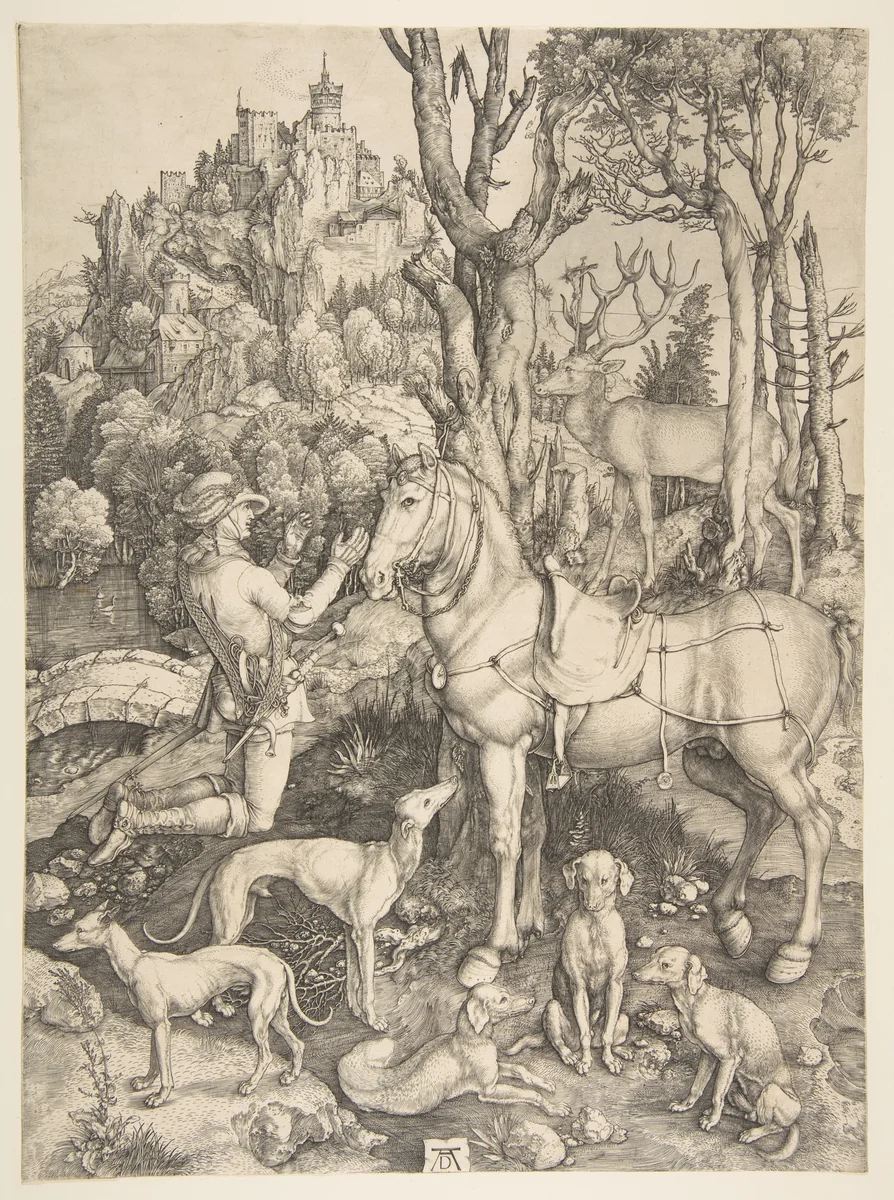 Saint Eustace by Albrecht Dürer, print, 1501
