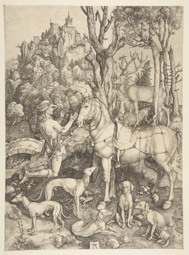 Saint Eustace by Albrecht Dürer, print, 1501