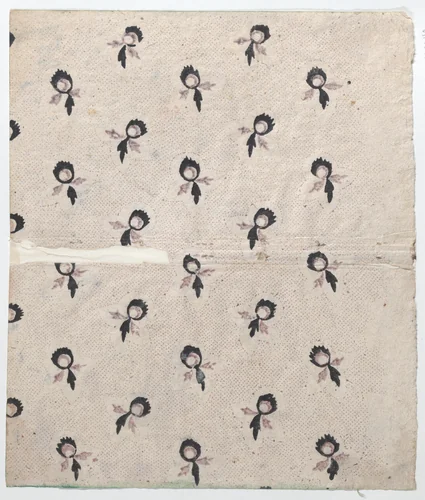 Sheet with overall dot and floral pattern by anonymous, print, 1775-1875